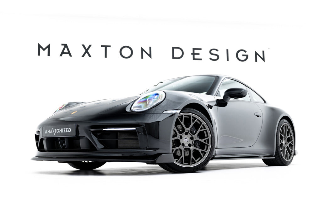 Maxton Parts - Seitenschweller Ansatz (Paar) V.1 passend für Porsche 911 Carrera Sport Design 992 schwarz Hochglanz