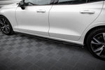 Maxton Parts - Seitenschweller Ansatz (Paar) V.1 passend für Volvo S60/V60 R-Design Mk3 schwarz Hochglanz