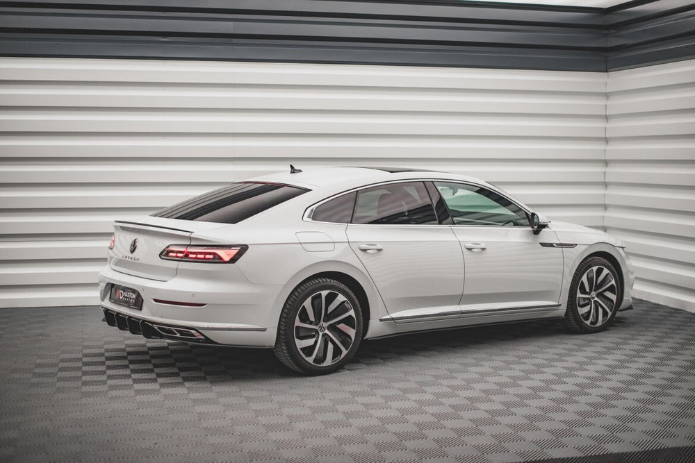 Maxton Parts - Seitenschweller Ansatz (Paar) V.1 passend für VW Arteon R/ R-Line Limousine / Shooting Brake Mk1 FL schwarz matt