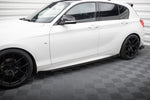 Maxton Parts - Seitenschweller Ansatz (Paar) V.2 + Flaps passend für BMW 1er F20 M135i / M140i / M-Paket schwarz Hochglanz