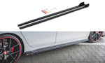 Maxton Parts - Seitenschweller Ansatz (Paar) V.2 + Flaps passend für VW Golf 8 GTI / GTI Clubsport schwarz MATT
