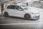 Maxton Parts - Seitenschweller Ansatz (Paar) V.2 + Flaps passend für VW Golf 8 GTI / GTI Clubsport schwarz MATT