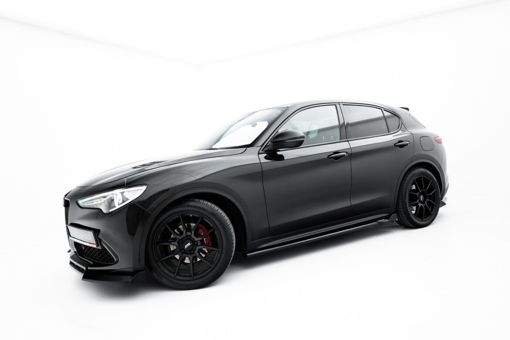 Maxton Parts - Seitenschweller Ansatz (Paar) V.2 passend für Alfa Romeo Stelvio Mk1 schwarz Hochglanz