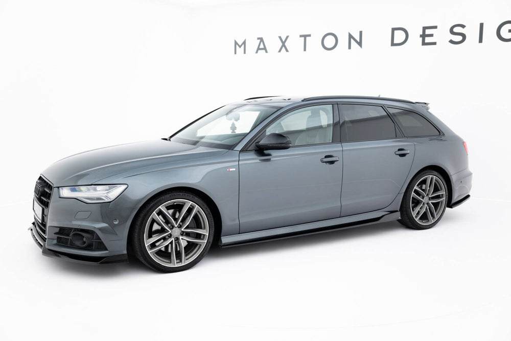 Maxton Parts - Seitenschweller Ansatz (Paar) V.2 passend für Audi A6 / A6 C7 S-line/ S6 C7 FL schwarz Hochglanz