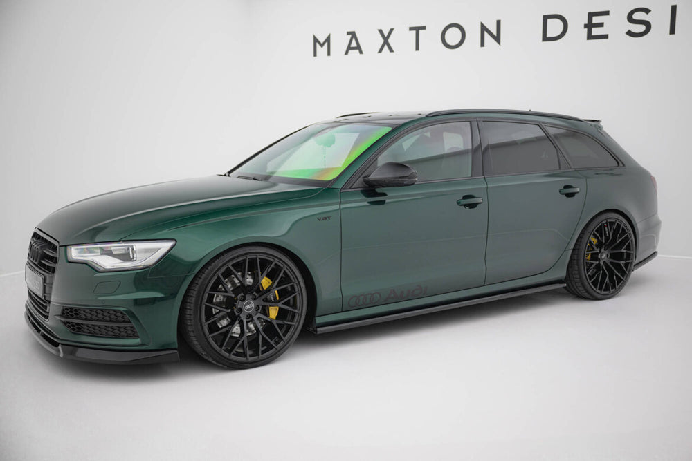 Maxton Parts - Seitenschweller Ansatz (Paar) V.2 passend für Audi A6 S-line / S6 C7 schwarz Hochglanz