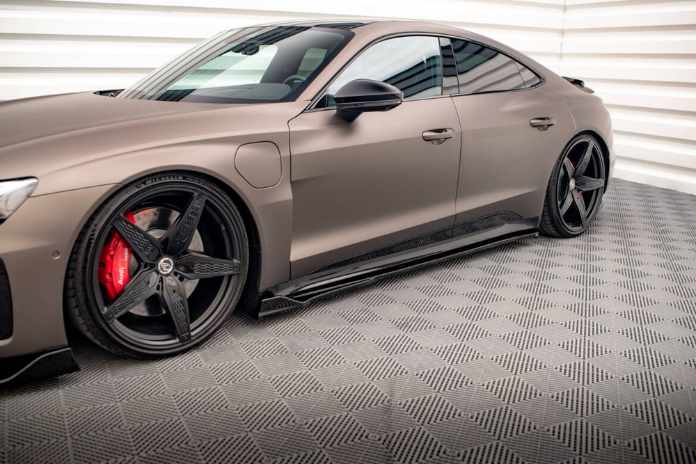 Maxton Parts - Seitenschweller Ansatz (Paar) V.2 passend für Audi e-Tron GT / RS GT Mk1 schwarz Hochglanz