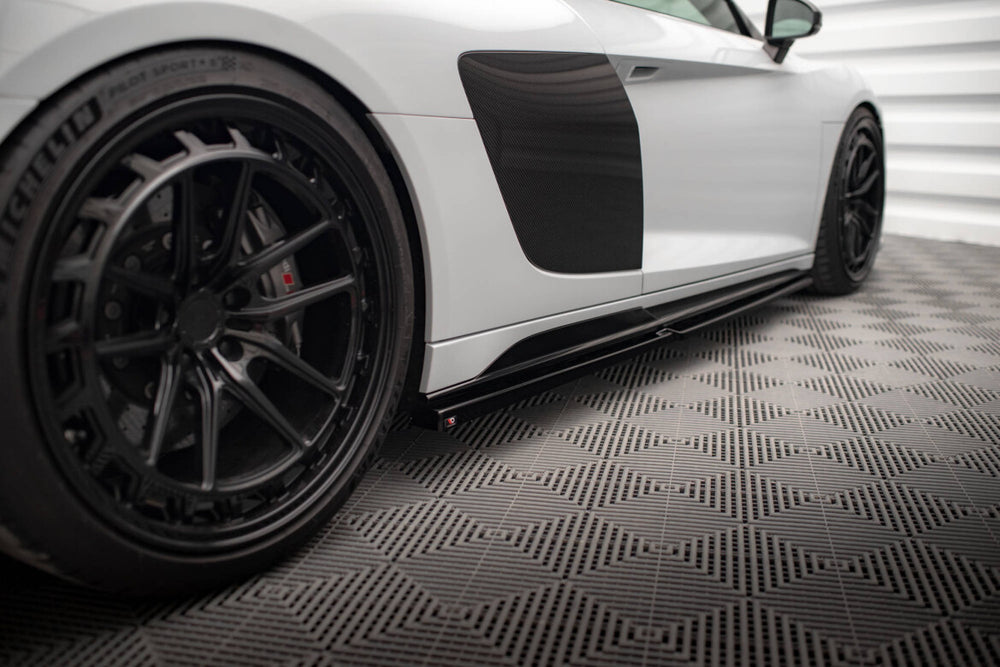 Maxton Parts - Seitenschweller Ansatz (Paar) V.2 passend für Audi R8 Mk2 FL schwarz Hochglanz