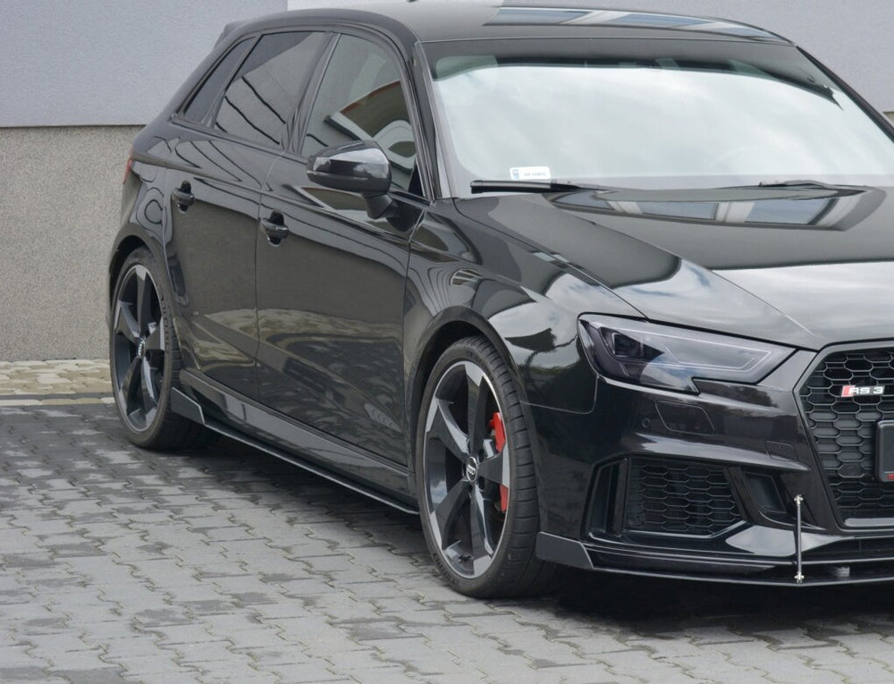 Maxton Parts - Seitenschweller Ansatz (Paar) V.2 passend für Audi RS3 Sportback 8V FL schwarz matt