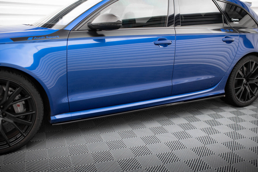 Maxton Parts - Seitenschweller Ansatz (Paar) V.2 passend für Audi RS6 C7 / C7 FL schwarz Hochglanz