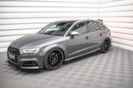 Maxton Parts - Seitenschweller Ansatz (Paar) V.2 passend für Audi S3 / A3 S-Line Sportback 8V / 8V FL schwarz Hochglanz