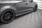 Maxton Parts - Seitenschweller Ansatz (Paar) V.2 passend für Audi S3 / A3 S-Line Sportback 8V / 8V FL schwarz Hochglanz