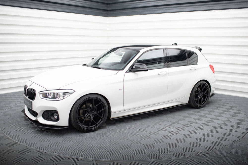 Maxton Parts - Seitenschweller Ansatz (Paar) V.2 passend für BMW 1er F20 M135i / M140i / M-Paket schwarz matt