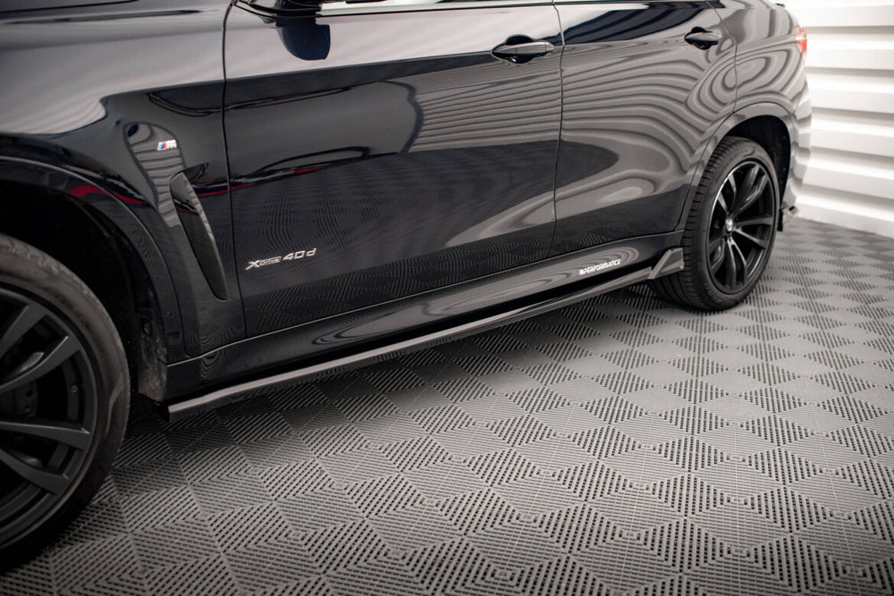 Maxton Parts - Seitenschweller Ansatz (Paar) V.2 passend für BMW X6 M-Paket F16 schwarz Hochglanz