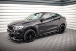 Maxton Parts - Seitenschweller Ansatz (Paar) V.2 passend für BMW X6 M-Paket F16 schwarz Hochglanz