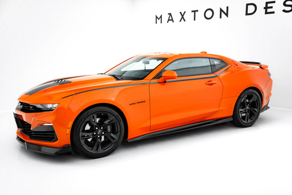 Maxton Parts - Seitenschweller Ansatz (Paar) V.2 passend für Chevrolet Camaro SS Mk6 FL schwarz Hochglanz