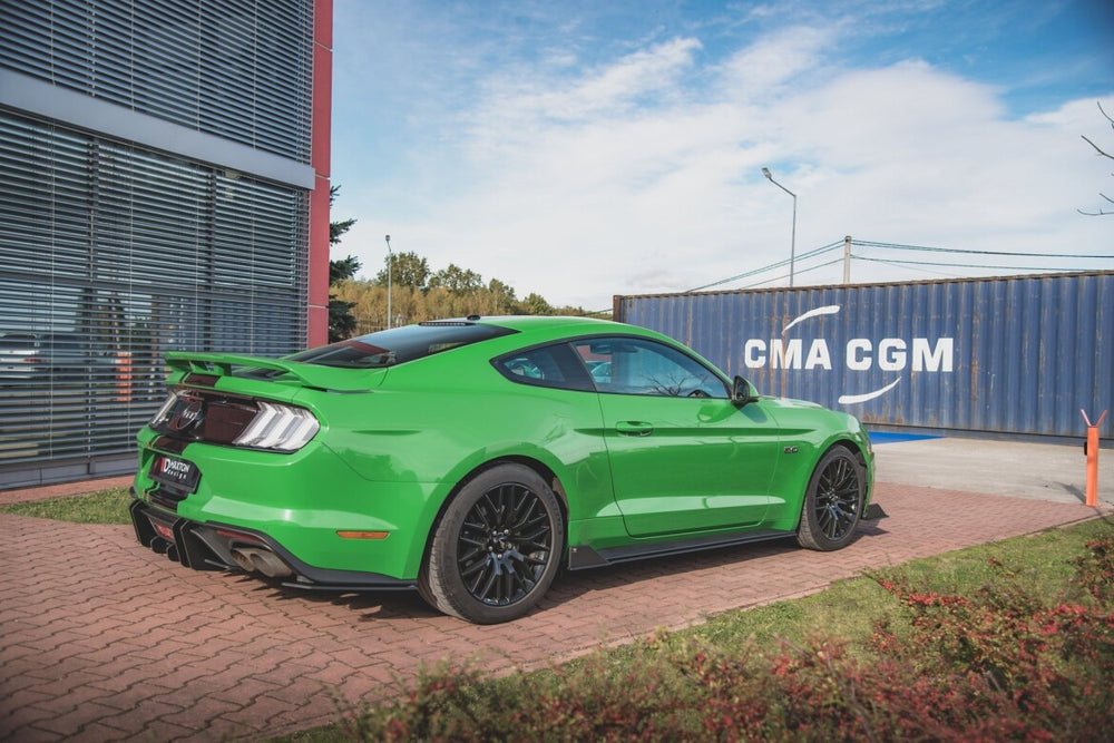Maxton Parts - Seitenschweller Ansatz (Paar) V.2 passend für Ford Mustang GT Mk6 FL schwarz matt