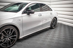 Maxton Parts - Seitenschweller Ansatz (Paar) V.2 passend für Mercedes A35 AMG / AMG-Line W177 schwarz Hochglanz