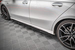 Maxton Parts - Seitenschweller Ansatz (Paar) V.2 passend für Mercedes A35 AMG / AMG-Line W177 schwarz Hochglanz
