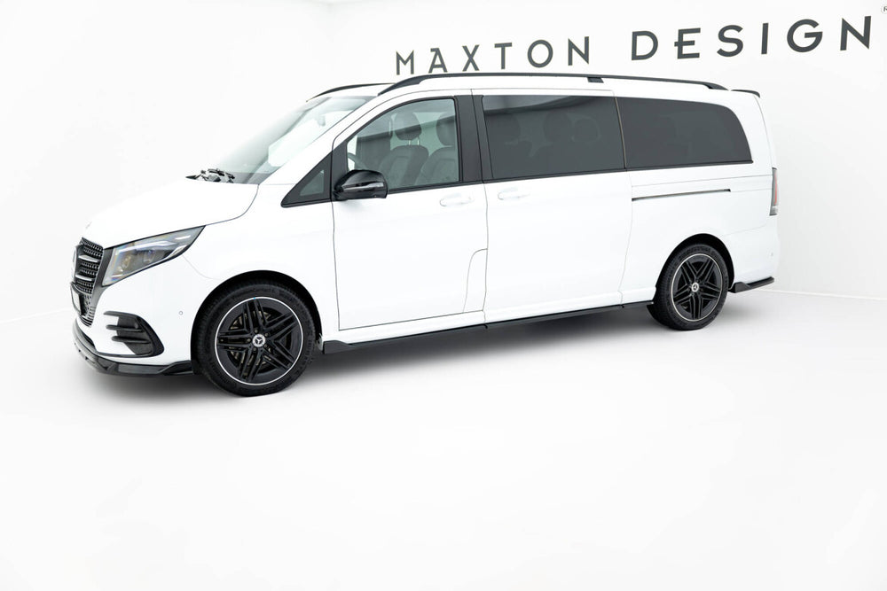 Maxton Parts - Seitenschweller Ansatz (Paar) V.2 passend für Mercedes V-Klasse Extra Long AMG-Line W447 schwarz Hochglanz
