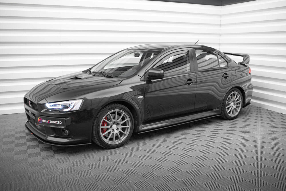 Maxton Parts - Seitenschweller Ansatz (Paar) V.2 passend für Mitsubishi Lancer EVO X schwarz matt