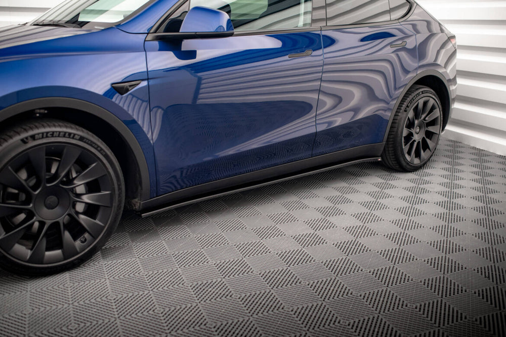 Maxton Parts - Seitenschweller Ansatz (Paar) V.2 passend für Tesla Model Y schwarz Hochglanz
