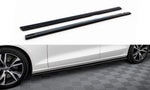 Maxton Parts - Seitenschweller Ansatz (Paar) V.2 passend für Volvo S60/V60 R-Design Mk3 schwarz Hochglanz