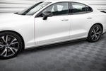 Maxton Parts - Seitenschweller Ansatz (Paar) V.2 passend für Volvo S60/V60 R-Design Mk3 schwarz Hochglanz