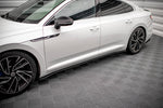 Maxton Parts - Seitenschweller Ansatz (Paar) V.2 passend für VW Arteon R / R-Line Limousine / Shooting Brake Mk1 FL schwarz matt