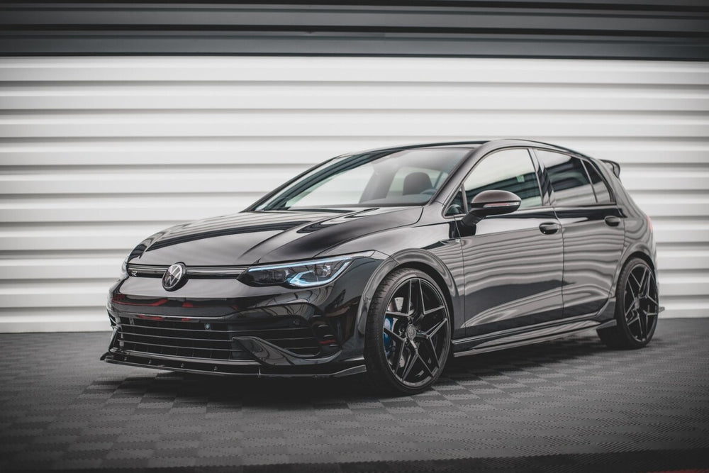 Maxton Parts - Seitenschweller Ansatz (Paar) V.2 passend für VW Golf R Hatchback Mk8 FL schwarz Hochglanz