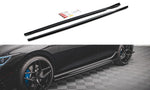 Maxton Parts - Seitenschweller Ansatz (Paar) V.2 passend für VW Golf R Hatchback Mk8 FL schwarz Hochglanz