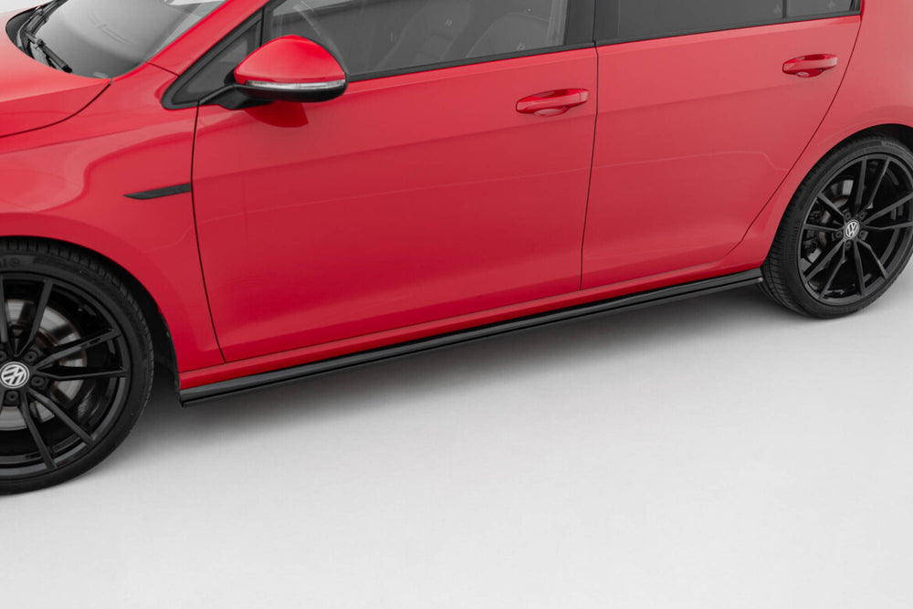 Maxton Parts - Seitenschweller Ansatz (Paar) V.2 passend für VW Golf R / R-Line Mk7 FL schwarz Hochglanz