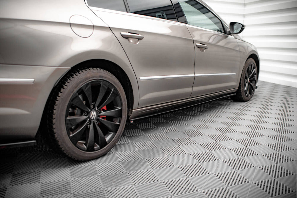 Maxton Parts - Seitenschweller Ansatz (Paar) V.2 passend für VW Passat CC schwarz Hochglanz