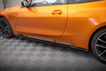 Maxton Parts - Seitenschweller Ansatz (Paar) V.3 passend für BMW 4er M-Paket / M440i G22 / G23 / G22 FL / G23 FL schwarz Hochglanz