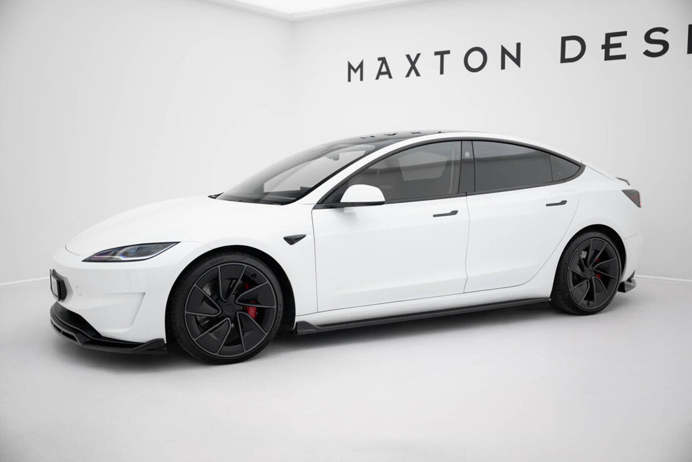 Maxton Parts - Seitenschweller Ansatz (Paar) V.3 passend für Tesla Model 3 Performance Mk1 FL schwarz Hochglanz