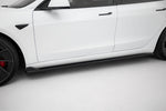 Maxton Parts - Seitenschweller Ansatz (Paar) V.3 passend für Tesla Model 3 Performance Mk1 FL schwarz Hochglanz