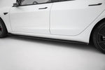 Maxton Parts - Seitenschweller Ansatz (Paar) V.3 passend für Tesla Model 3 Performance Mk1 FL schwarz Hochglanz