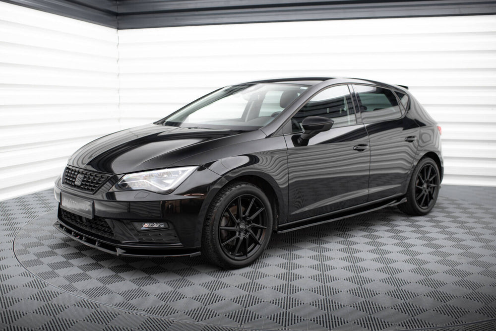 Maxton Parts - Seitenschweller Ansatz (Paar) V.4 passend für Seat Leon CUPRA / FR Mk3 FL schwarz Hochglanz