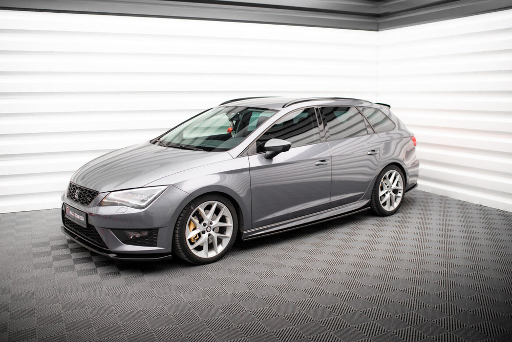 Maxton Parts - Seitenschweller Ansatz (Paar) V.5 passend für Seat Leon CUPRA / FR / Standard Mk3 / Mk3 FL schwarz Hochglanz