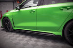 Maxton Parts - Seitenschweller Flaps passend für Audi RS3 Limousine 8Y schwarz Hochglanz