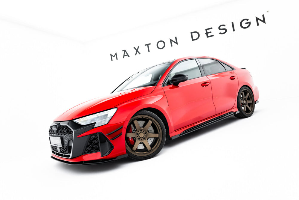 Maxton Parts - Seitenschweller Flaps passend für Audi RS3 Sportback 8Y FL schwarz Hochglanz