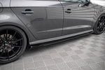 Maxton Parts - Seitenschweller Flaps passend für Audi S3 / A3 S-Line Sportback 8V FL schwarz Hochglanz