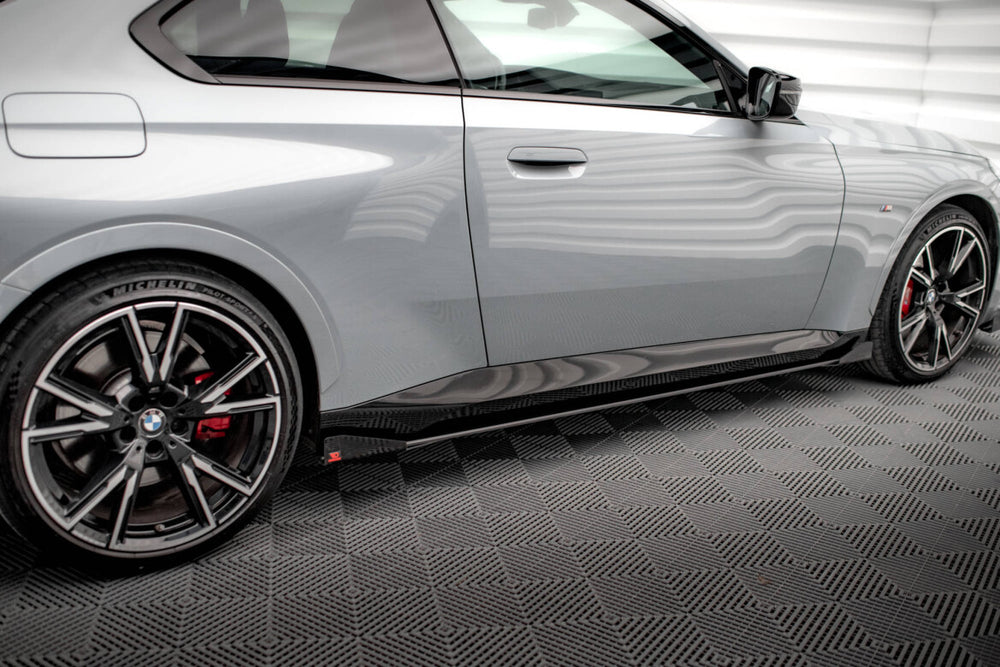 Maxton Parts - Seitenschweller Flaps passend für BMW 2 Coupe M-Paket / M240i G42 schwarz Hochglanz