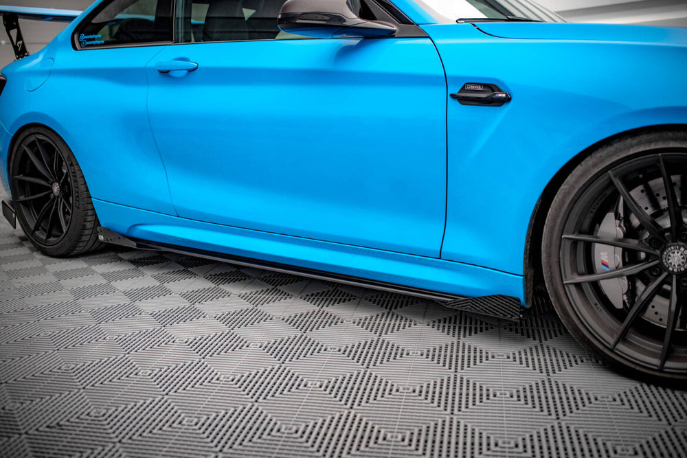 Maxton Parts - Seitenschweller Flaps passend für BMW M2 F87 schwarz Hochglanz