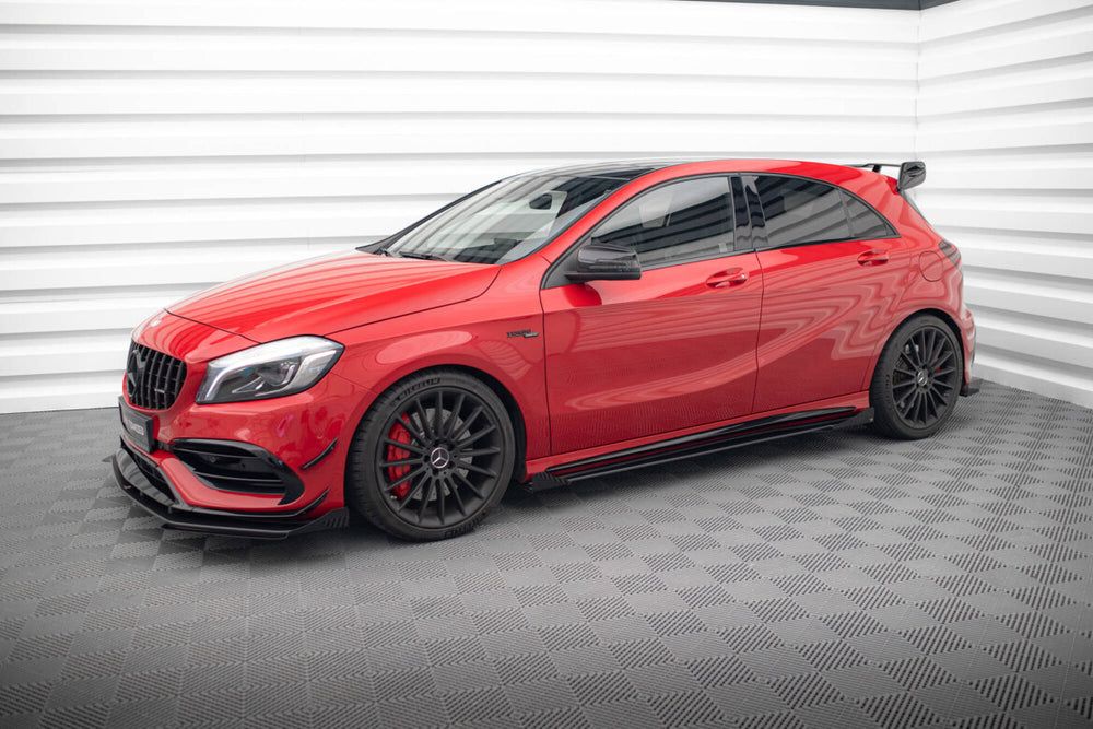 Maxton Parts - Seitenschweller Flaps passend für Mercedes A 45 AMG W176 FL schwarz Hochglanz