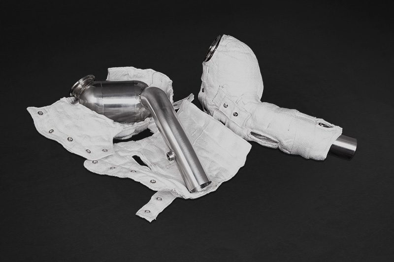 Ferrari Portofino - Downpipes mit 250 Zellen sport Katalysatoren mit Hitzeschutz
