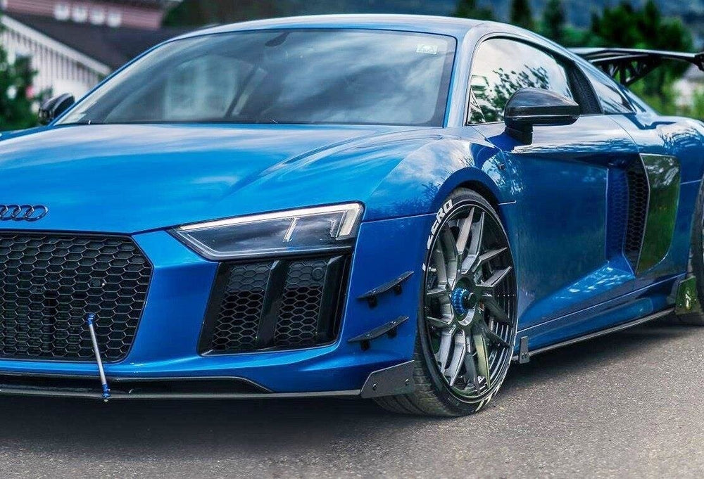 Maxton Parts - Stoßstangen Flaps Wings vorne Canards passend für Audi R8 Mk.2 schwarz matt