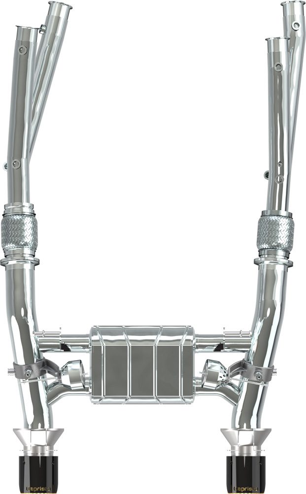 Lamborghini Avendator SVJ - Capristo Endrohre, farbig eloxierte Endrohre (schwarz, silber, gold*) und Aluminium Außenhülse in wicrom black